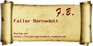 Faller Bernadett névjegykártya
